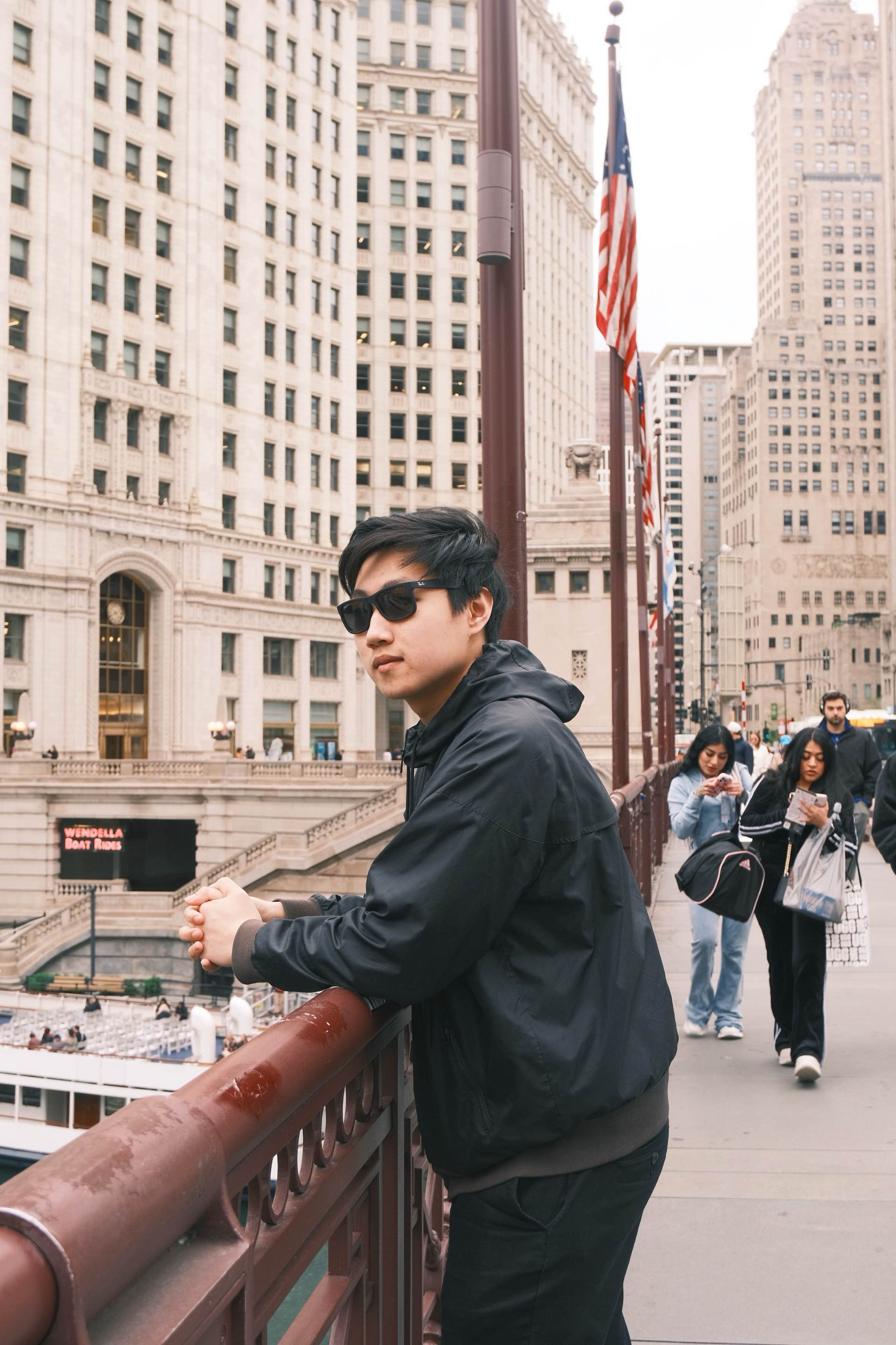 David traveling in a city